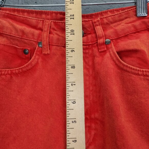 The Ragged Priest Butt Cut Mom Jeans Women's 26 Red Orange Cougar Torn Crop NEW - Picture 15 of 16